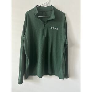 Adidas Yamaha Quarter Zip Long Sleeve Shirt Size XL Forest Green Performance Top